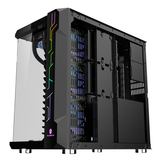 玩嘉 罗宾3宽体双侧透玻璃机箱双360水冷电脑主机箱海景房机箱台式机30系列长显卡竖装机箱包豪斯纯白 罗宾3（黑色）+4棱镜4pro风扇【ARGB】