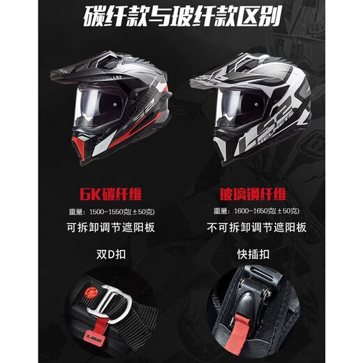 LS2 Fibre de carbone Fibre tout-terrain Casque à traction Casqueur Motorcycle de moto masculine HELMET FOURSONS FOURSONS DOUBLE BOUBRE BOUBRE MX701 FIBRE DE CARBONE 6K-LAN OUVERT EN SILLE SICE SILLE COUVERTURE DE SILK XXL (60-61 cm) suggérée)