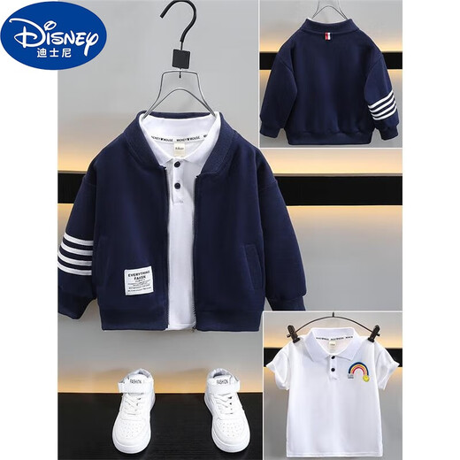 
Disney (Disney) boy jacket autumn clothes little boy cardigan two-year-old boy baseball uniform coat children's jacket children's jacket top navy blue (single-piece baseball uniform coat) 110cm