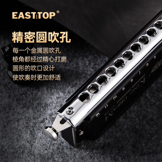 东方鼎（EAST TOP）半音阶口琴12孔48音初学金色梦想者T12-48K 