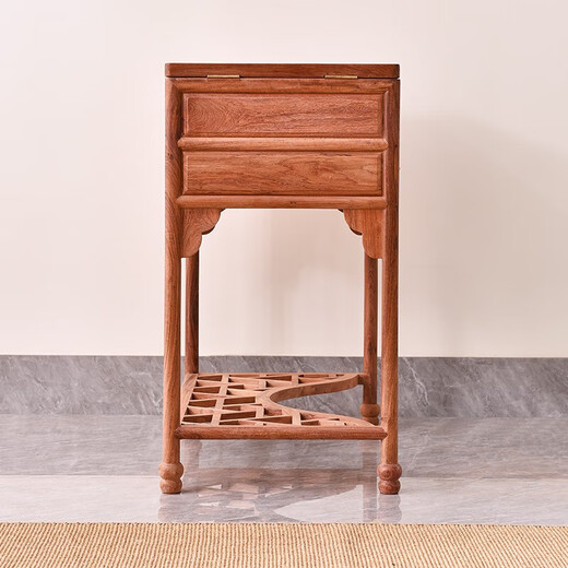 Tang Huangxuan mahogany furniture Burmese rosewood (scientific name: Big Fruit Rosewood) dressing table Ming style bedroom dressing table foldable dressing table + stool