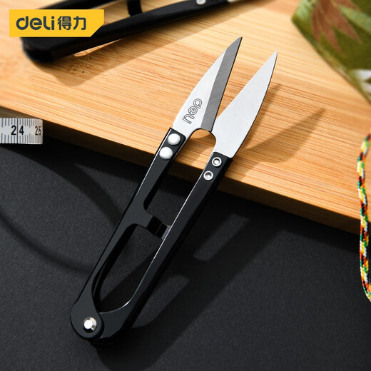 Deli (deli) old-fashioned small scissors, pointed U-shaped line cutting seam sewing yarn scissors, sharp handmade scissors for home and business use, spring yarn scissors 107mm丨single pack