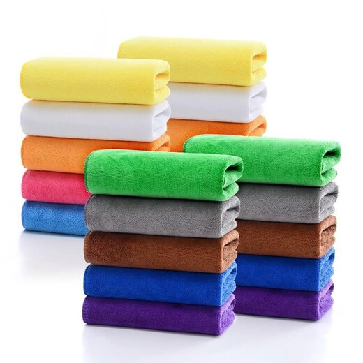 Five-color rags used in Lanbaihui Hotels, guest rooms, housekeeping cleaning, special hotel towel wiping cloths 30x30 medium thick coffee 10 pack
