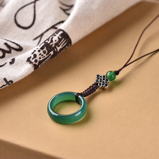 Today's dance mobile phone lack of rope anti -throwing ski rope Apple Huawei OV millet shell ancient style ornaments men's and women's rings buckle simplicity keys U disk anti -throwing pending agate black