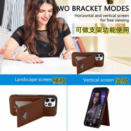 Zanling Suitable for Honor card case soft edge anti-fall plain leather mobile phone case thin mobile phone case protective case men's business back upper and lower flip multifunction card bag card clip coin wallet card HONOR Honor magic5pro card case mobile phone case