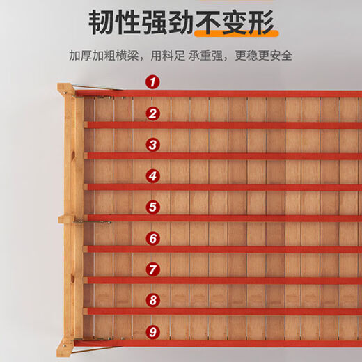 优依福凉板床竹折叠床午休双人单人床床学生家用出租房办公室睡觉的 80*190*30 7CM棕色宽片加固加厚竹床