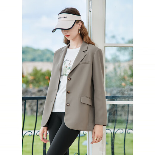 Betu women's autumn new suit ins style simple versatile multi-color suit jacket women 2308T46 mocha color M