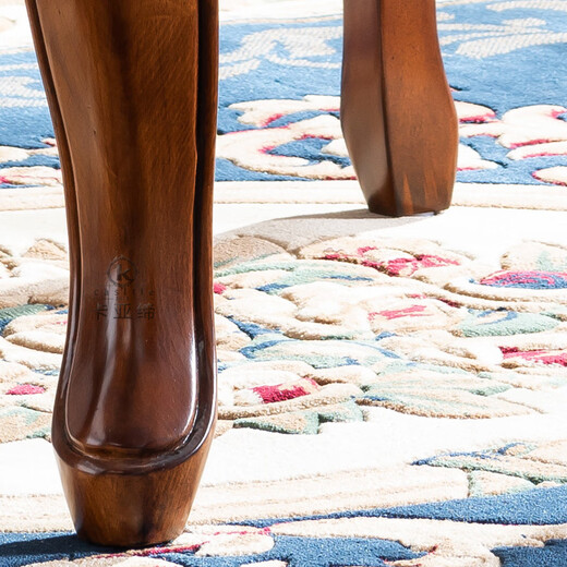 Kayadi Möbel Esstisch und Stuhl American Country Massivholzkrawatte Blume Stoff Stuhl Real Cowide Sitze High-End European Home Freizeitstuhl Studienstuhl Nordamerika importiert Walnussholz H6210 Single Griff Essstuhl-515*608*1080-Full-Paket