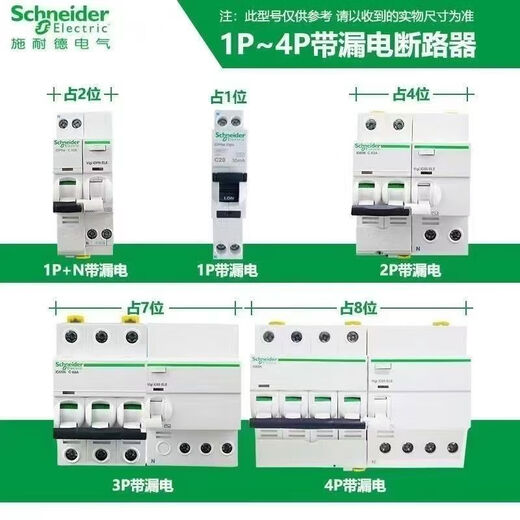 Schneider Leakage Protector 2P 63A A9 Series iC65N Small Household Miniature Circuit Breaker Main Switch Air Switch Air Opener with Leakage Protection