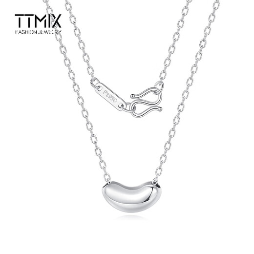 TTMIX simple platinum necklace platinum pt950 necklace chain platinum pendant platinum pendant acacia bean for girlfriend 4.5-4.7g