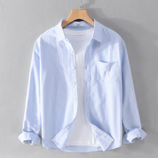 Geshijues neues Oxford-Langarm-Hemd von Oxford Herren lässig und vielseitig mit fester Farbe Top-Lampe und Samt warme weiße Hemd Trendy 9249 Yellow XL