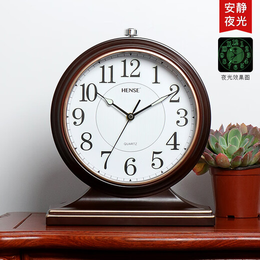 Hanshi (Hense) desk clock desktop clock living room bedroom desk clock creative luminous display sitting clock desktop quartz clock HD22