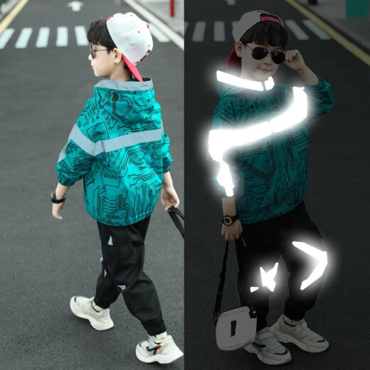 Cool Pan Bear Children's Clothing Boys' Suits Autumn Clothing 2022 New Medium and Large Children's Fashion Jackets Jackets Pants Children's Suits Boys Casual Sports Two-piece Set Autumn Trendy Clothes 3 to 12 Years Old Green 160 Size Recommended height is about 1.5 meters