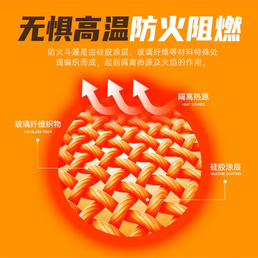 Flame Warrior Fireproof Cloak Escape Cloak Gas Mask Matching Fireproof Insulation Fireproof Blanket Home Emergency Fire Fighting Equipment Fireproof Cloak Silicone Type (Children's Type)