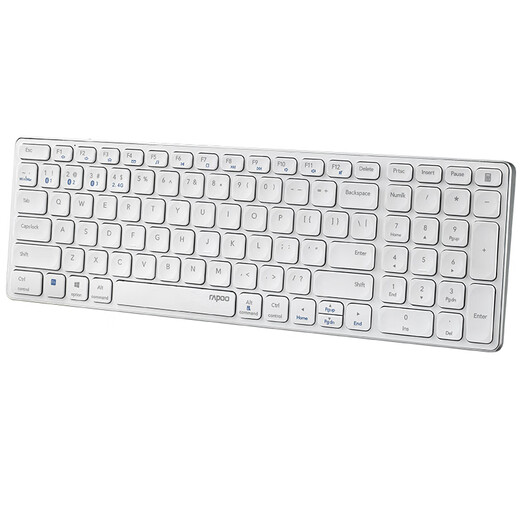Rapoo E9350G Wireless Bluetooth Keyboard Office Keyboard Ultra-Thin Portable Keyboard Charging Keyboard 99 Keys Computer Keyboard Tablet iPad Keyboard White