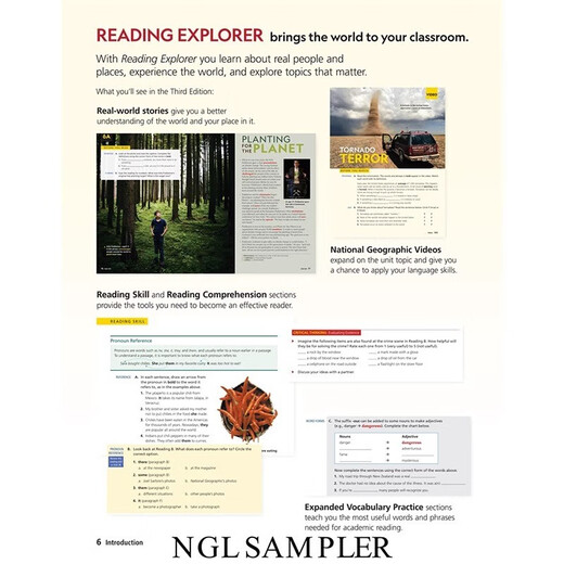 新版Reading explorer 第三版国内版 阅读探索者 3级别 学生书+在线学习账号 国家地理英语教材 中小学英语教材学生书 英语阅读专项训练