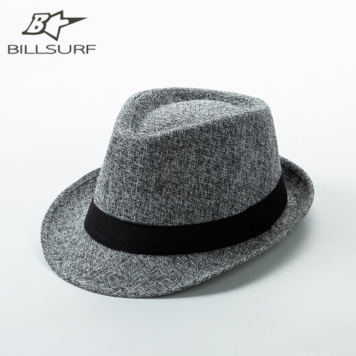 BILLSURF British Jazz Top Hat Men's Outdoor Casual Versatile Breathable Gentleman Top Hat Women's Retro Hat Performance Hat Men's Light Gray One Size 56-58cm