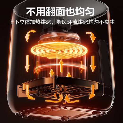 苏泊尔（SUPOR）空气炸锅 可视窗口不用翻面家用多功能5升大容量电炸锅免翻面上下立体加热蒸汽嫩炸 KD50D880