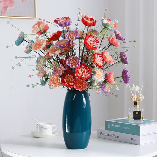 Xushansi hibiscus artificial flower azalea butterfly love flower white butterfly dried flower guest decoration living room TV cabinet dining table flower arrangement colorful butterfly hibiscus purple