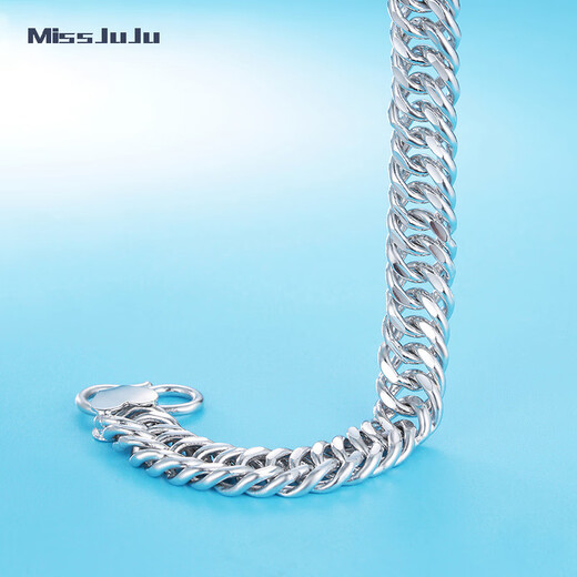 Miss JuJu pt950 platinum bracelet for men, platinum men's bracelet, thick riding whip chain, domineering personality bracelet, weight 28-30g, length 17-23cm (customized)