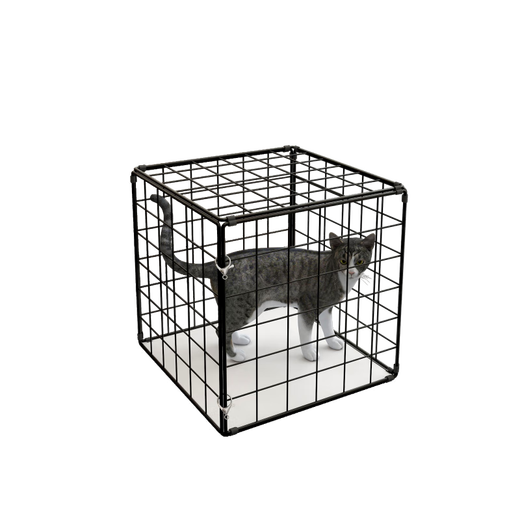Cat Cage Home Super Large Free Space Cat Nest Dog Cage Puppy Cage Six Sides Portable Folding Pet Cage White 30*30*20cm 6Jin Jin equals about 0.5kg