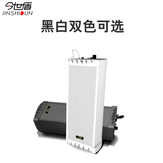 今世盾（jinshidun)户外防水有源音柱店铺背景音乐LED显示屏音箱壁挂有源喇叭无线蓝牙音响功放 30W有源音柱黑色一主一副