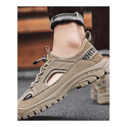 Changxiang Huili Sandals men's summer breathable head-toe men's shoes sports non-slip hole shoes outside wearing driving dual-purpose beach sandals sandals 12202 black 44