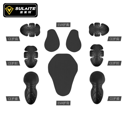 SULAITE motorcycle summer riding suit anti-fall imitation racing motorcycle suit riding suit off-road racing men and women four seasons riding equipment [Black suit] Summer/breathable/CE protective gear M