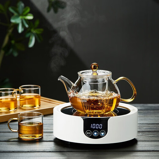 美斯尼 玻璃茶壶泡茶壶加厚带过滤内胆茶具套装泡茶器办公家用玻璃茶壶 圆珠壶 690ml