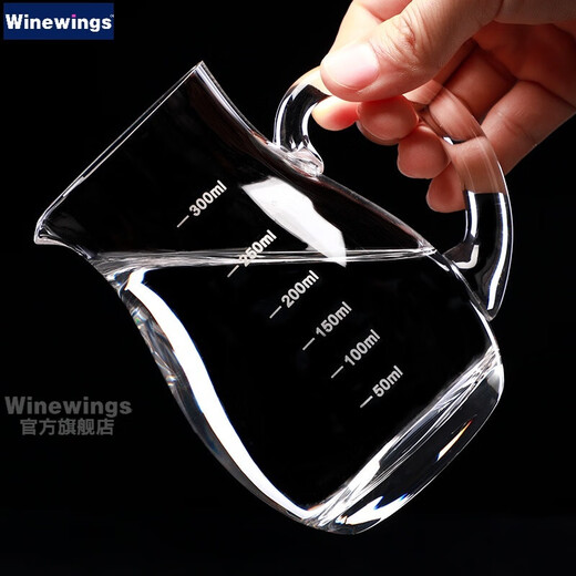 WINEWINGS crystal glass white wine divider with scale red wine decanter household white wine reasonable measuring cup wine measurer with scale divider Zuiyue 300ml gourd wine divider single
