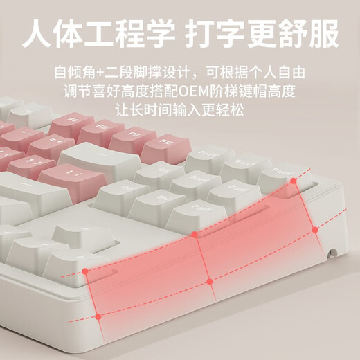 Forward Wireless Bluetooth Three-Mode Mechanical Keyboard Blue Axis Black Axis Computer E-sports Games Office Wired 87 Keys 104 Keys Optional Blue and White-108 Keys White Light 2.4G/Bluetooth/Wired DIY Keycap Light Red Axis