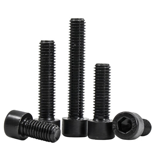 Hesdig JG-67 Grade 8.8 Black Cylindrical Head Screw GB70 Full Thread Cup Head Hexagon Screw Bolt M12*50 (20 pcs) Jingcang Flash Delivery