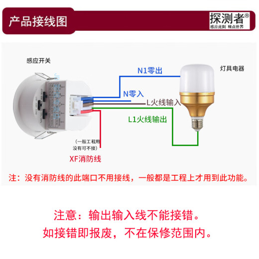 探测者雷达智能感应开关器探测者TCZ9902过道自动微波感应嵌入式