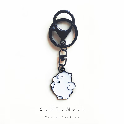 Suntomoon Schwarz -Weißer kleiner Panda -Cartoon Schlüsselbund DIY handgefertigte Tasche Anhänger Männer und Frauen beste Freunde Accessoires kreative kleine Geschenke Schwarzbär - B Style
