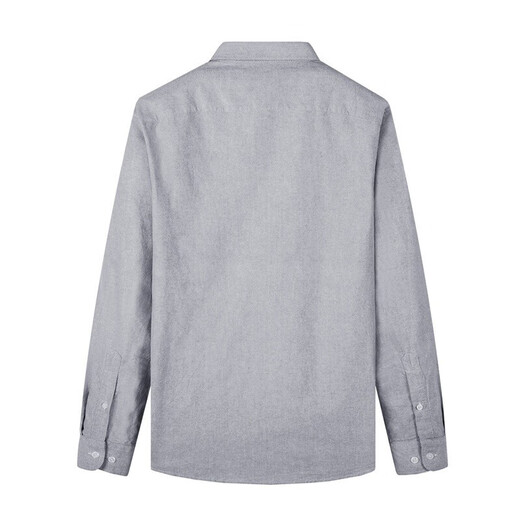 Dances with Wolves 100% cotton light business casual men's long-sleeved shirt light formal 015 dark gray 180