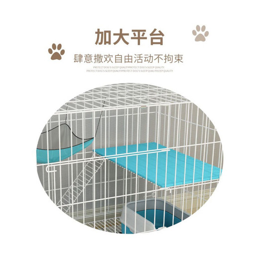 Jiayi Cat cage household indoor foldable double-layer three-layer four-layer with toilet integrated large space free flagship model [Selected + Cat litter box + Cat litter shovel] Small single-layer [50*30*40] Naked cage only cage