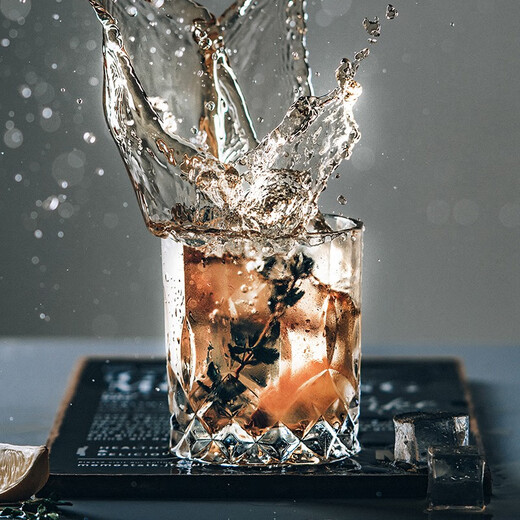 CLITON glass whiskey glass thickened carved European spirit glass foreign wine glass household water glass set 6 pieces