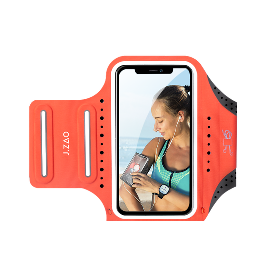 99% new Jingdong-made sports phone arm bag, outdoor cycling and running armband, under 6.7 inches, Apple 11/12/13/14 Pro Max/Huawei Mate 40/Xiaomi, large orange
