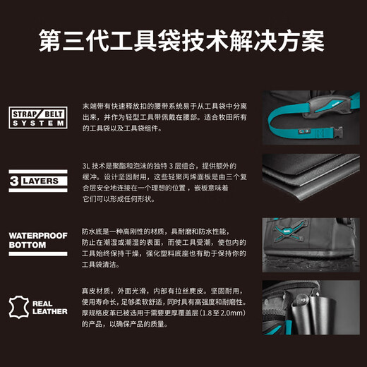 XMSJMAITA工具腰包波兰进口水电工维修多功能腰间小挂包收纳包工具袋 三向锤和工具支架E-15285