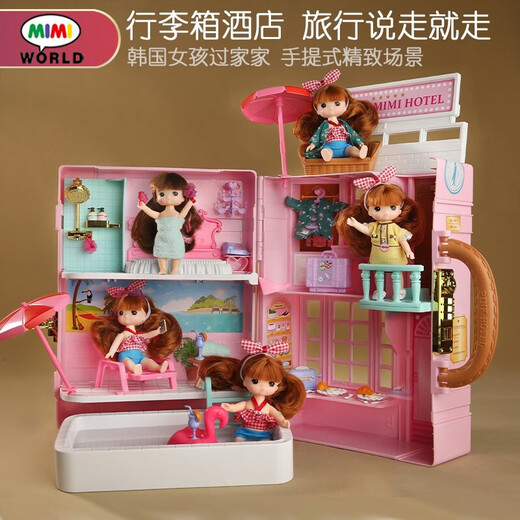 Mimiworld para niños muescas de muñeca hotel casa de muñecas casa juguete para niña