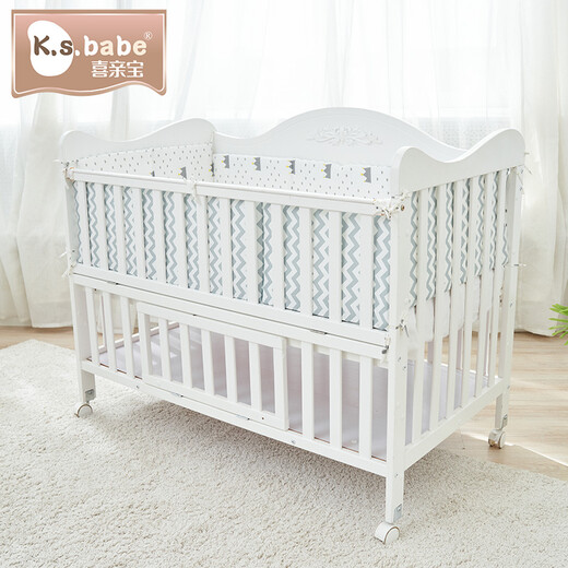 Xiqinbao Neugeborenes Kinderbett um Babybett um Baby -Kollisions -Wächter -Bettzaun 120*60 cm (abnehmbare Innenauskleidung) Pulver