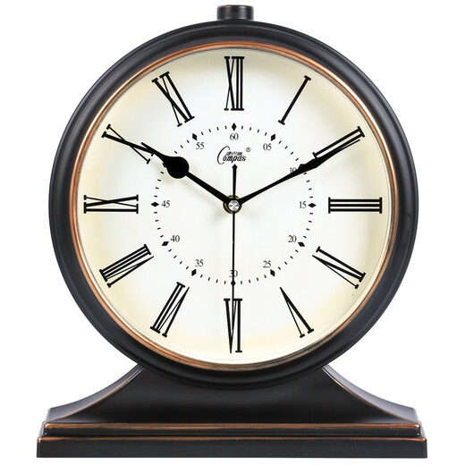 Compas Wall Clock Classical European Table Clock Retro Living Room Decoration Table Clock Creative Bedroom Bedside Clock Quartz Clock 3020 Digital Ivory White