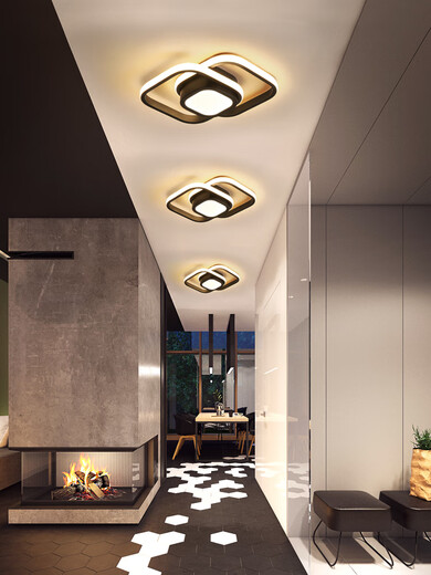 微伙北欧简约过道吸顶灯网红现代led走廊入户玄关衣帽间楼梯阳台灯具 金色葫芦30CM-白光