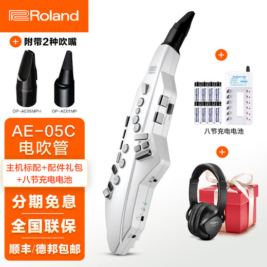 罗兰（Roland）ae01电吹管电萨克斯自带音源民族音色ae05c初学入门电子管乐 罗兰AE05C标配+充电电池+礼包