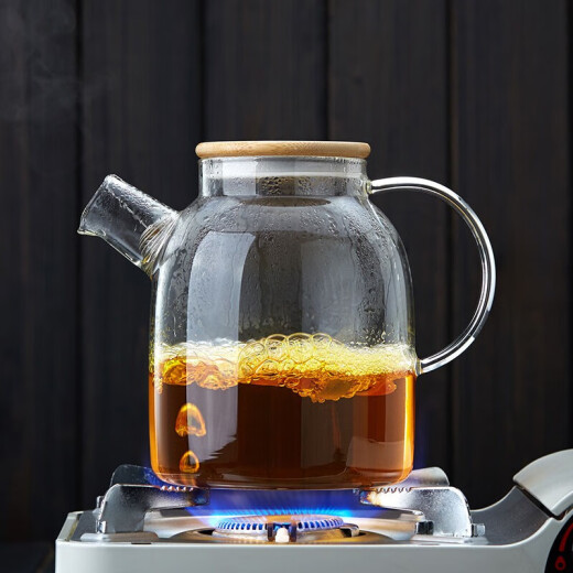 Mesni heat-resistant thickened glass teapot flower teapot set boiling teapot complete tea set set cold water kettle 1 liter pot + tea tray + 4 cups under 50mL