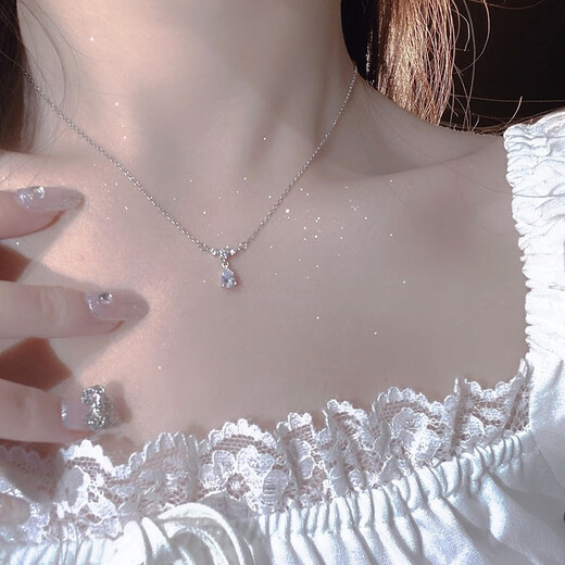 Farcoko Brand Beauty Tears Necklace Women's Water Drop Clavicle Chain Fashion Birthday Anniversary Valentine's Day Gift for Girlfriend and Wife Water Drop Necklace Exquisite Packaging