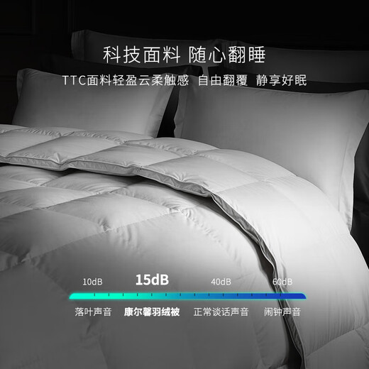 康尔馨【95鹅绒被】五星酒店抗菌羽绒春秋被绒重1.6斤220*240cm【白色】