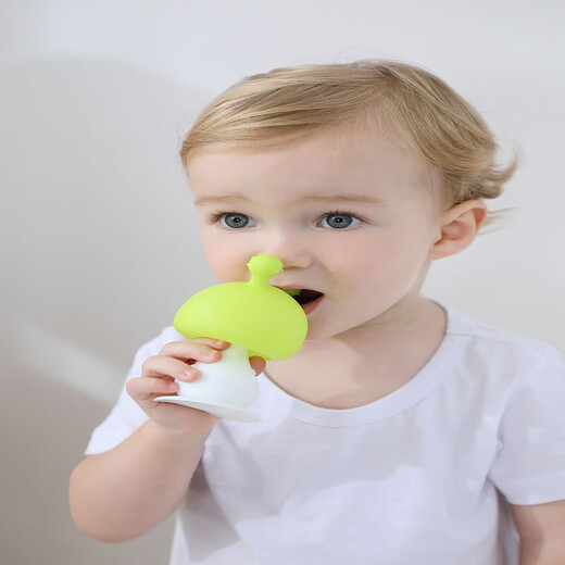 Yoshida Hisamori Baby Teether, Mushroom Bite Baby Teether, Manhattan Hand Ball Toy, Silicone Boilable Package, Nile Blue + Deer Teether + Box Chain