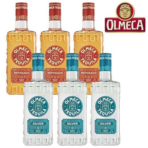 奥美加（OLMECA）奥美加进口洋酒 tequila特其拉酒 墨西哥  龙舌兰酒 调酒六大基酒 700mL 6瓶 金+银