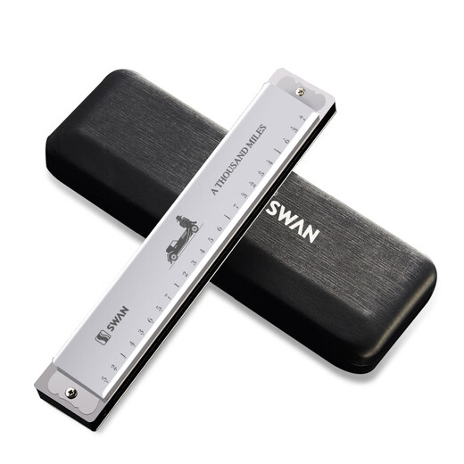 Swan (SWAN) 24-hole polyphonic harmonica Japanese imported gong advanced adult beginner professional performance C key (silver)